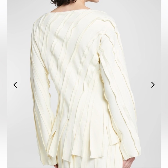 New Bottega Veneta Fluid Stretch Striped Cutaway Top Size 40 - Picture 4 of 7